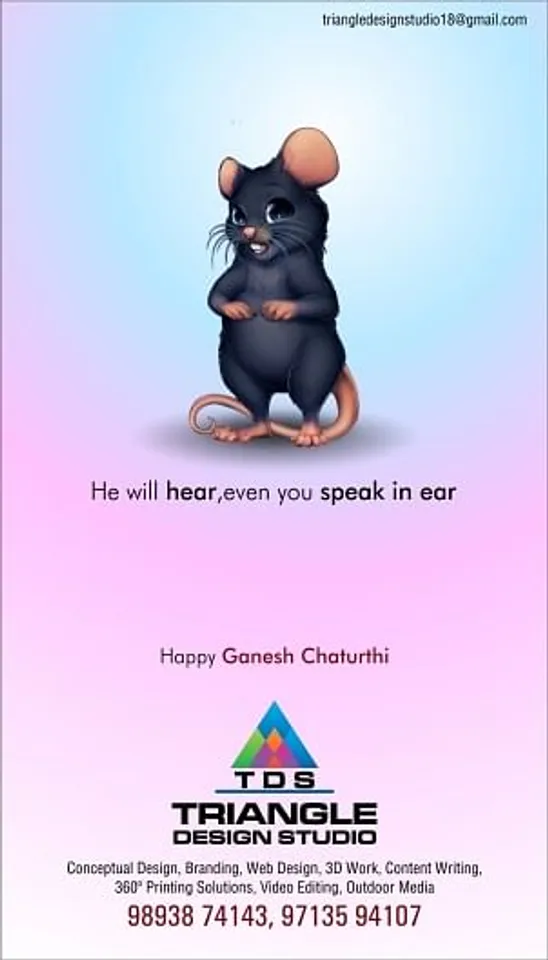 Ganesh, Ganesha, Lord, Ear, Hear, Mouse, Rat, Elephant, Festival, India, Indian, Creative, Concept, Sketch, Cartoon, Illustration