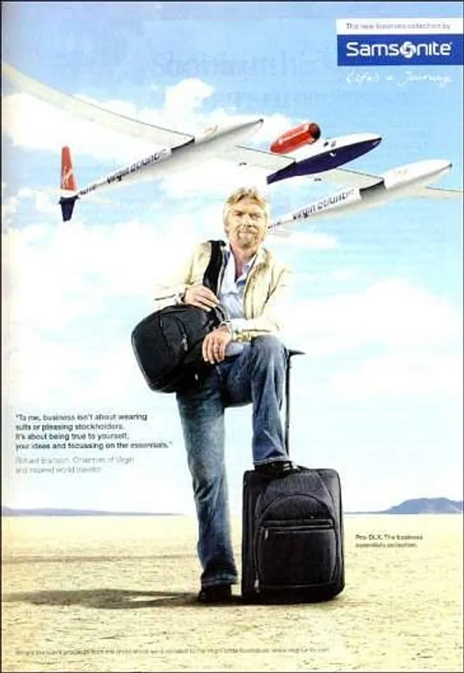 "To me, business isn't about wearing suits or pleasing stockholders. It's about being true to yuorself, your idea and focussing on the essentials."Richard Branson, Chairman of Virgin and inspired world traveller.