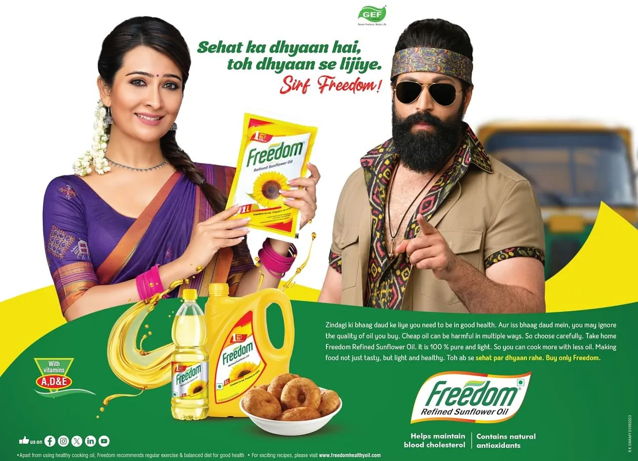 Freedom Healthy Cooking Oil launches new campaign ‘Dhyaan Se Lijiye’ ft. Yash & Radhika 