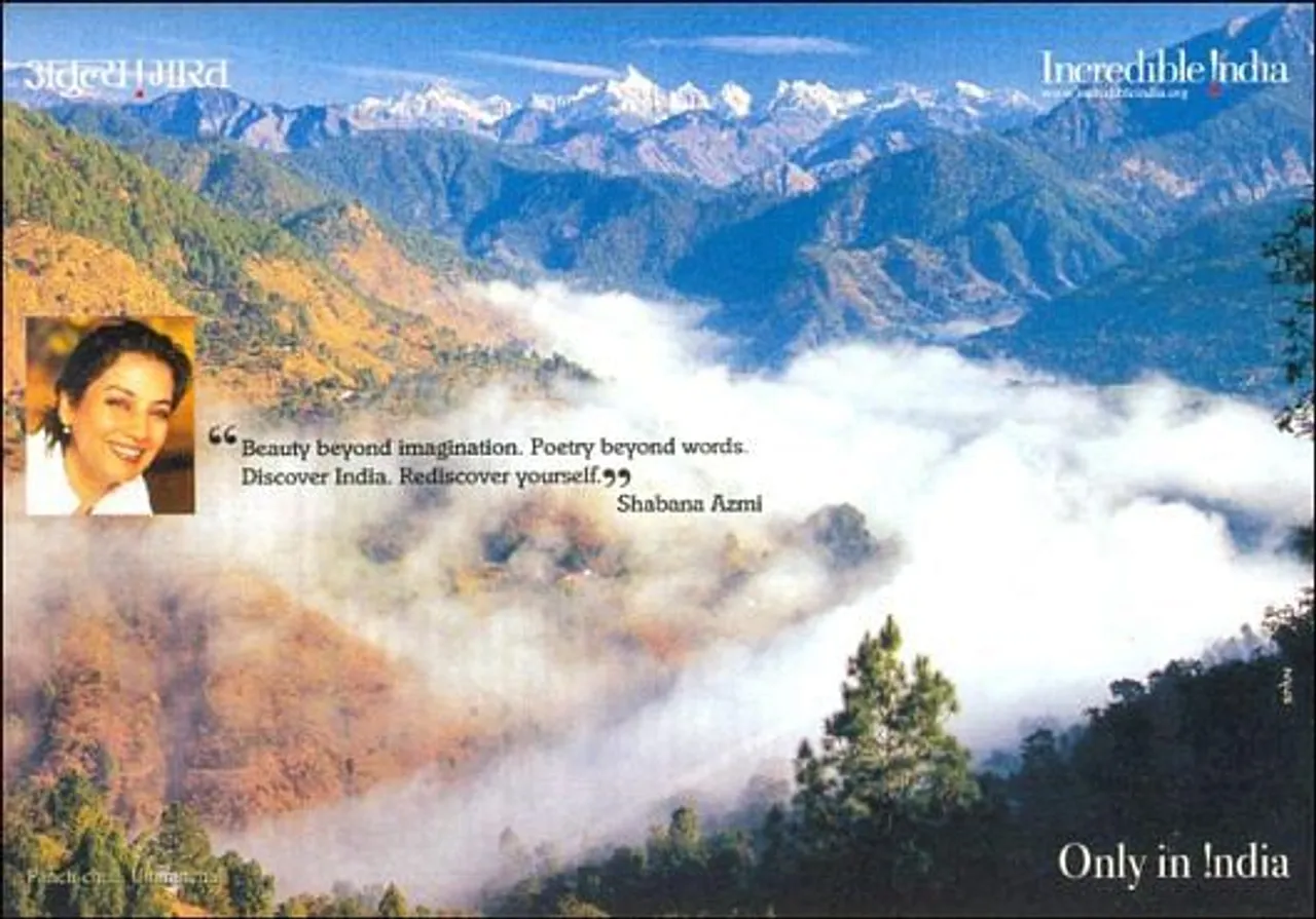 "Beauty beyond imagination. Poetry beyond words. Discover India. Rediscover yourself." Shabana Azmi