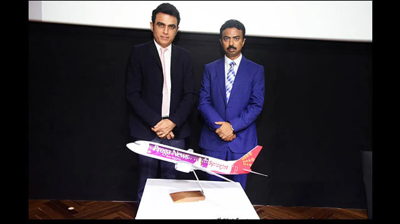 Prega News will soon be visible on SpiceJet's 'Flying Billboard'