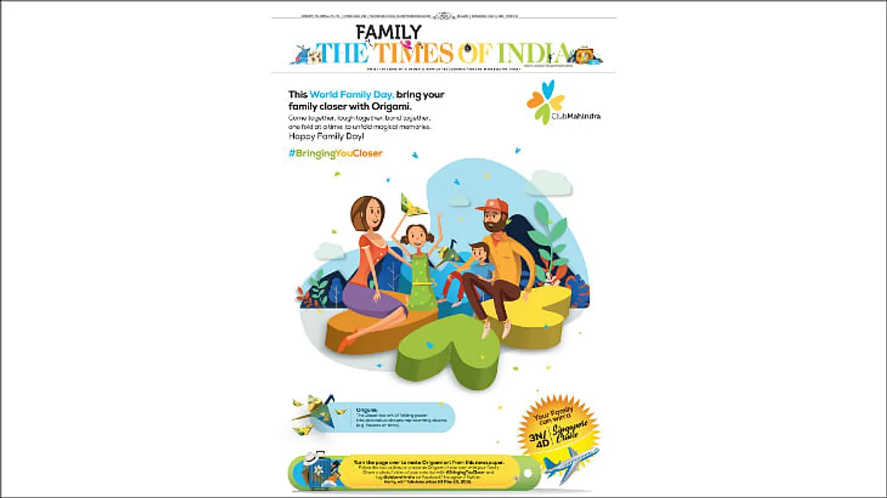 Remember Origami? Club Mahindra's print ad lures families with it...