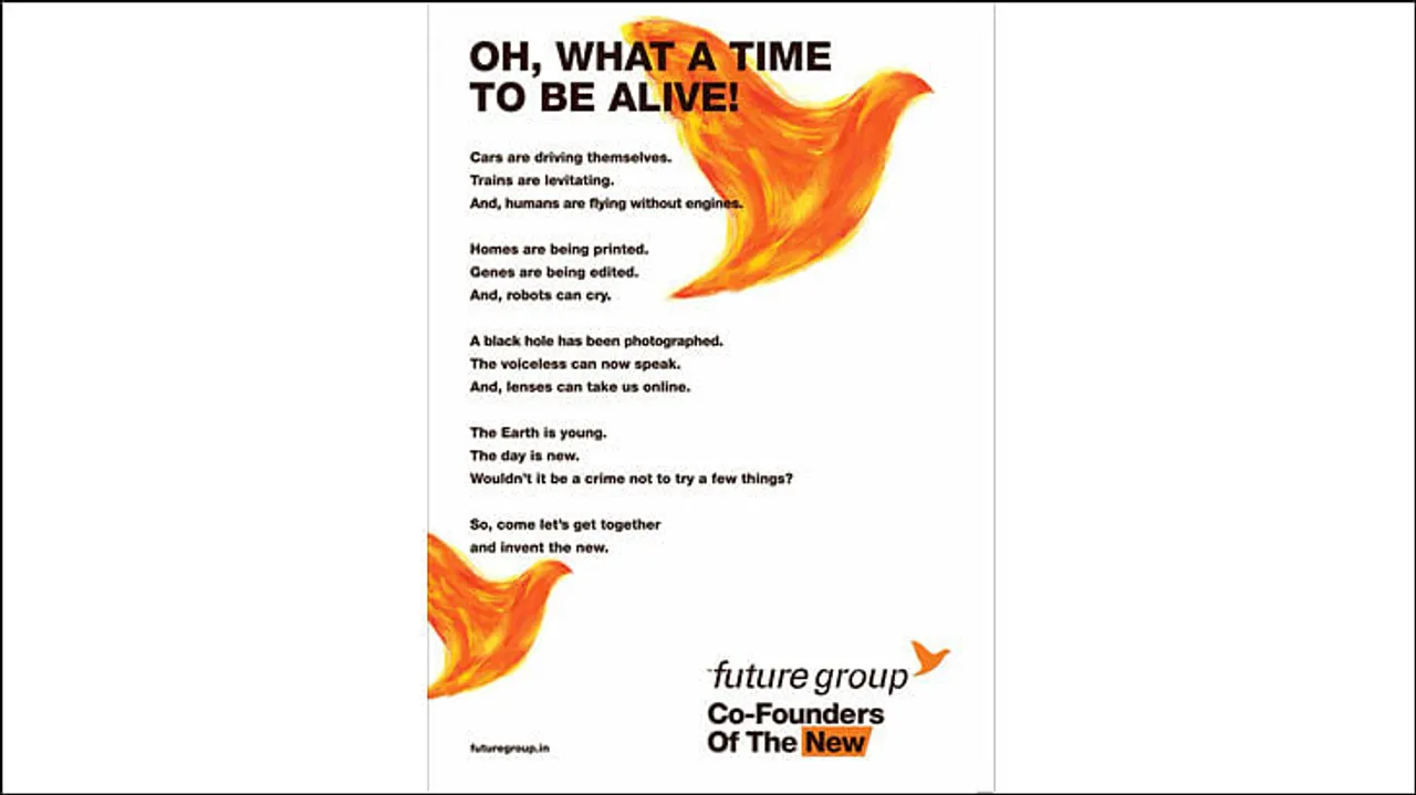 Future Group flaunts new logo in its recent print ad...