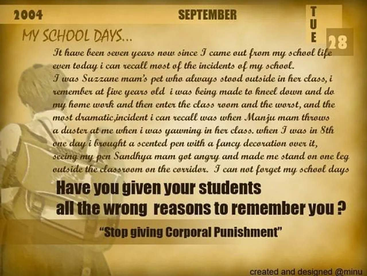 stop giving corporal punishment