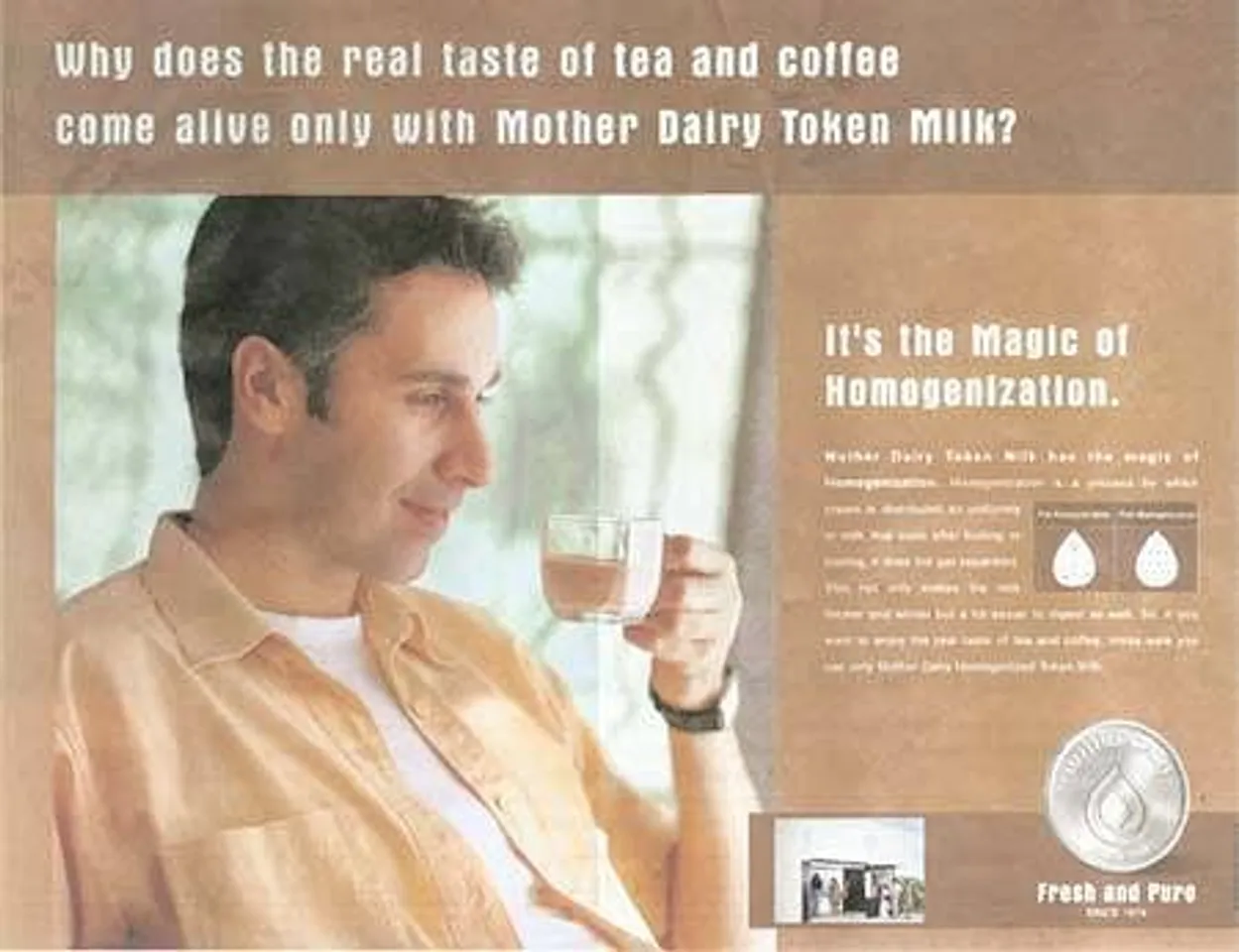 Why does the real taste of tea and coffee come alive only with Mother Dairy Token Milk?