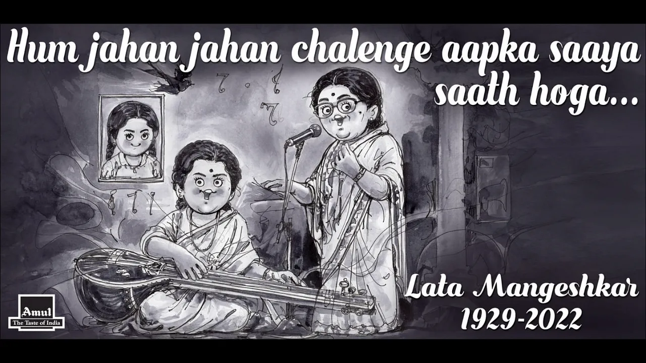 Amul girl and others mourn Lata Mangeshkar's death on social media