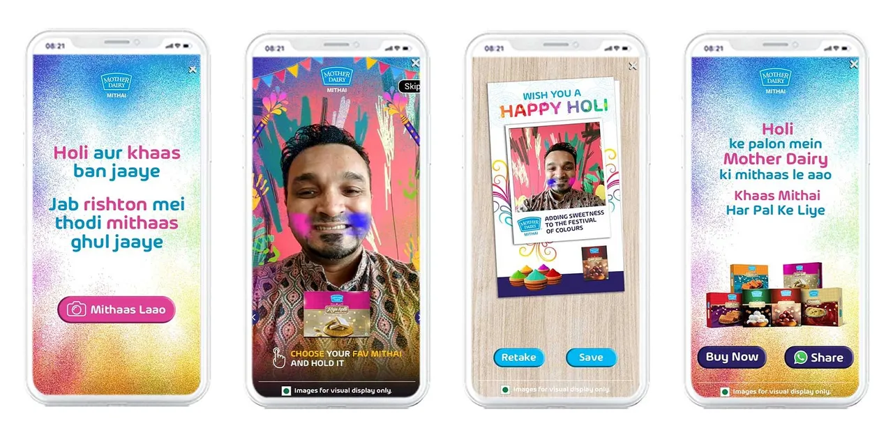 Mother Dairy shares sweets, colour & customized wishes for Holi in an interactive mobile Ad