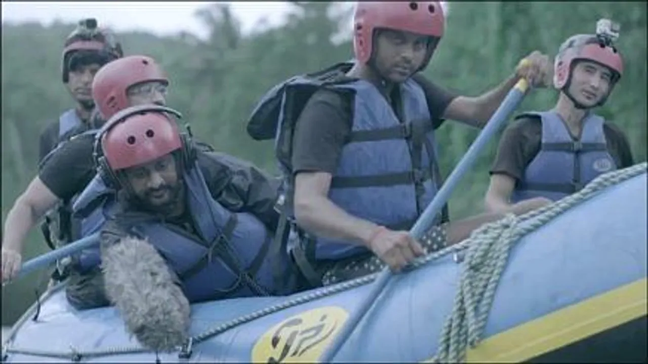 afaqs! Creative Showcase: These men are recording a radio ad for Abbott while rafting...