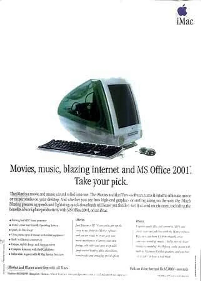 Movies, music, blazing internet and MS Office 2001*. Take your pick.