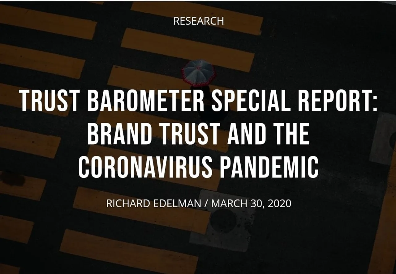 Edelman Special Report: Brand Trust and the Coronavirus Pandemic
