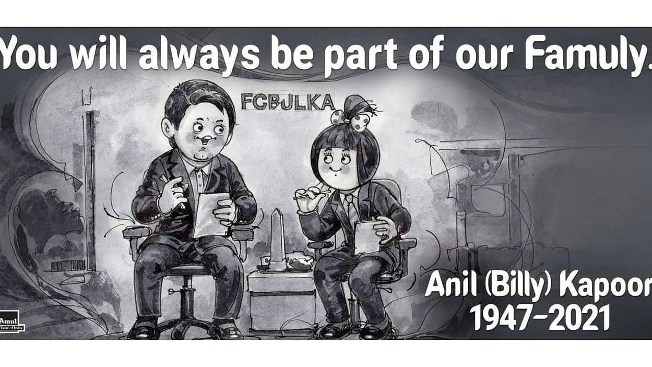Amul remembers advertising veteran Anil ‘Billy’ Kapoor