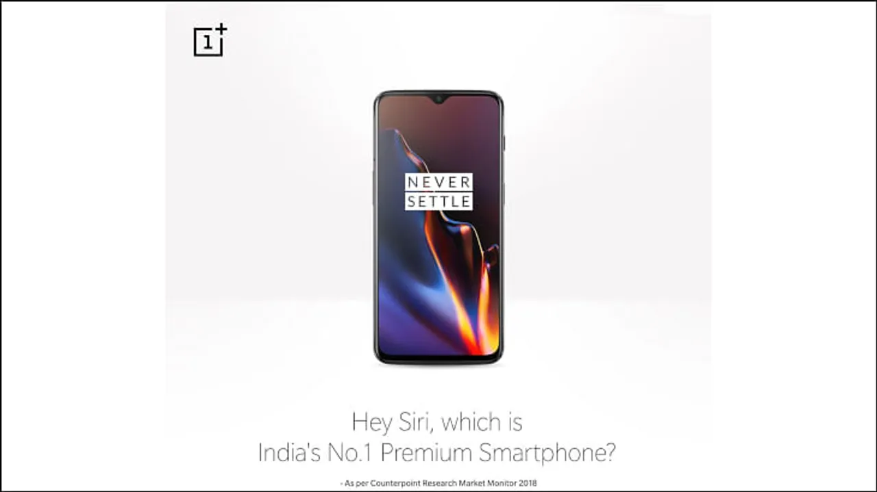 "Hey Siri, which is India's No.1 Premium Smartphone?" asks OnePlus