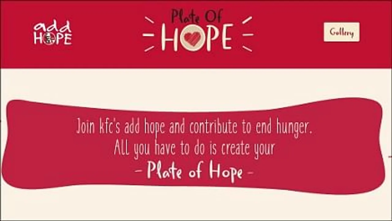 KFC launches microsite PlateOfHope.in to feed hungry kids