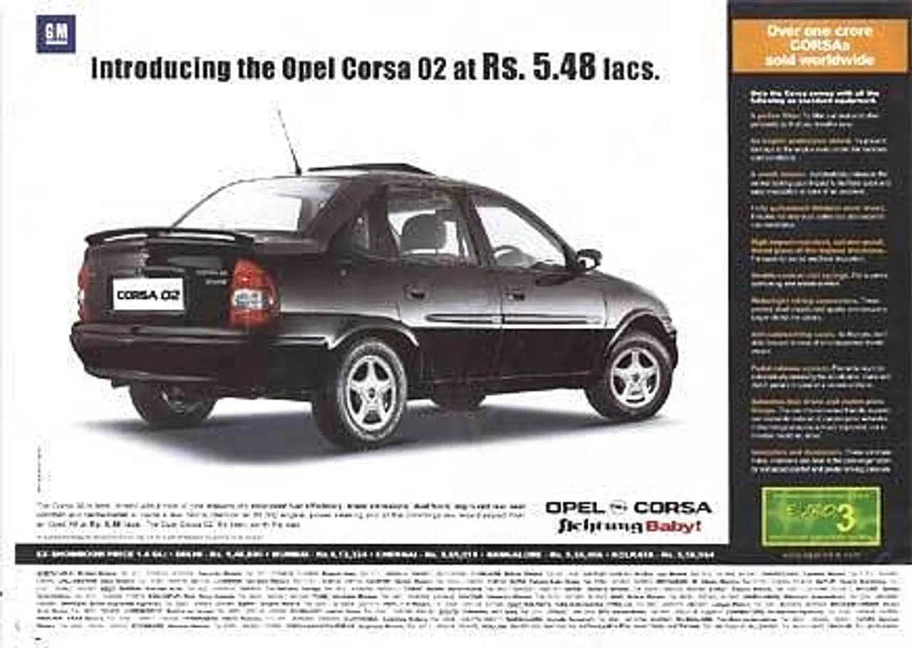 Introducing the Opel Corsa 02 at Rs. 5.48 lacs.