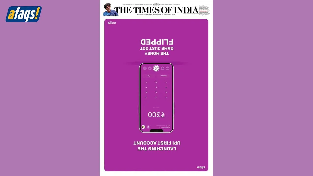 slice launches its UPI first account to the public, unveils 'Inverted' ad campaign in TOI