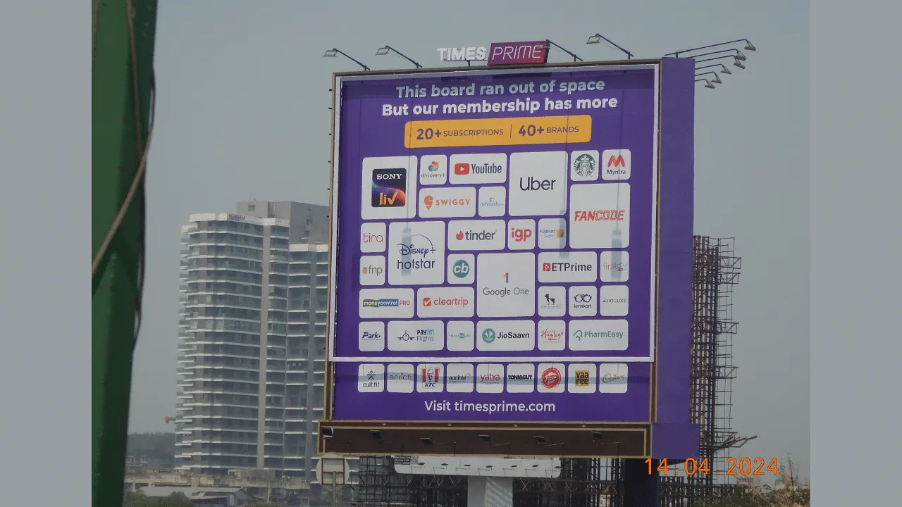 Mumbai Sea Link billboard is too small to contain all membership benefits of Times Prime 
