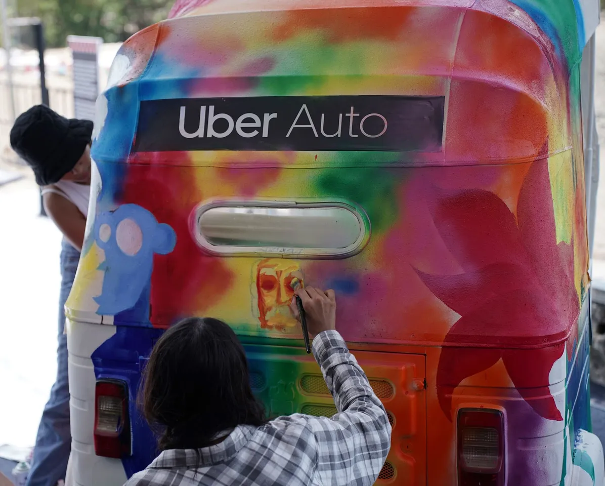 Uber celebrates World Art Day by splashing colour on its autos 