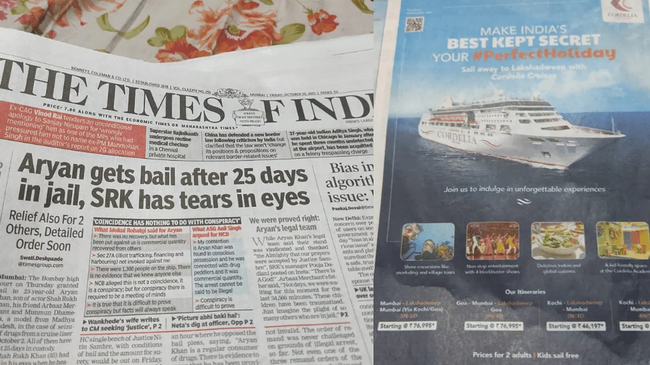 When Cordelia Cruises sailed past Aryan Khan’s bail headline in TOI