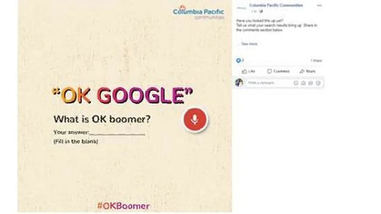 ‘OK Boomer’, a campaign by Columbia Pacific Communities encourages engagement with Baby Boomers