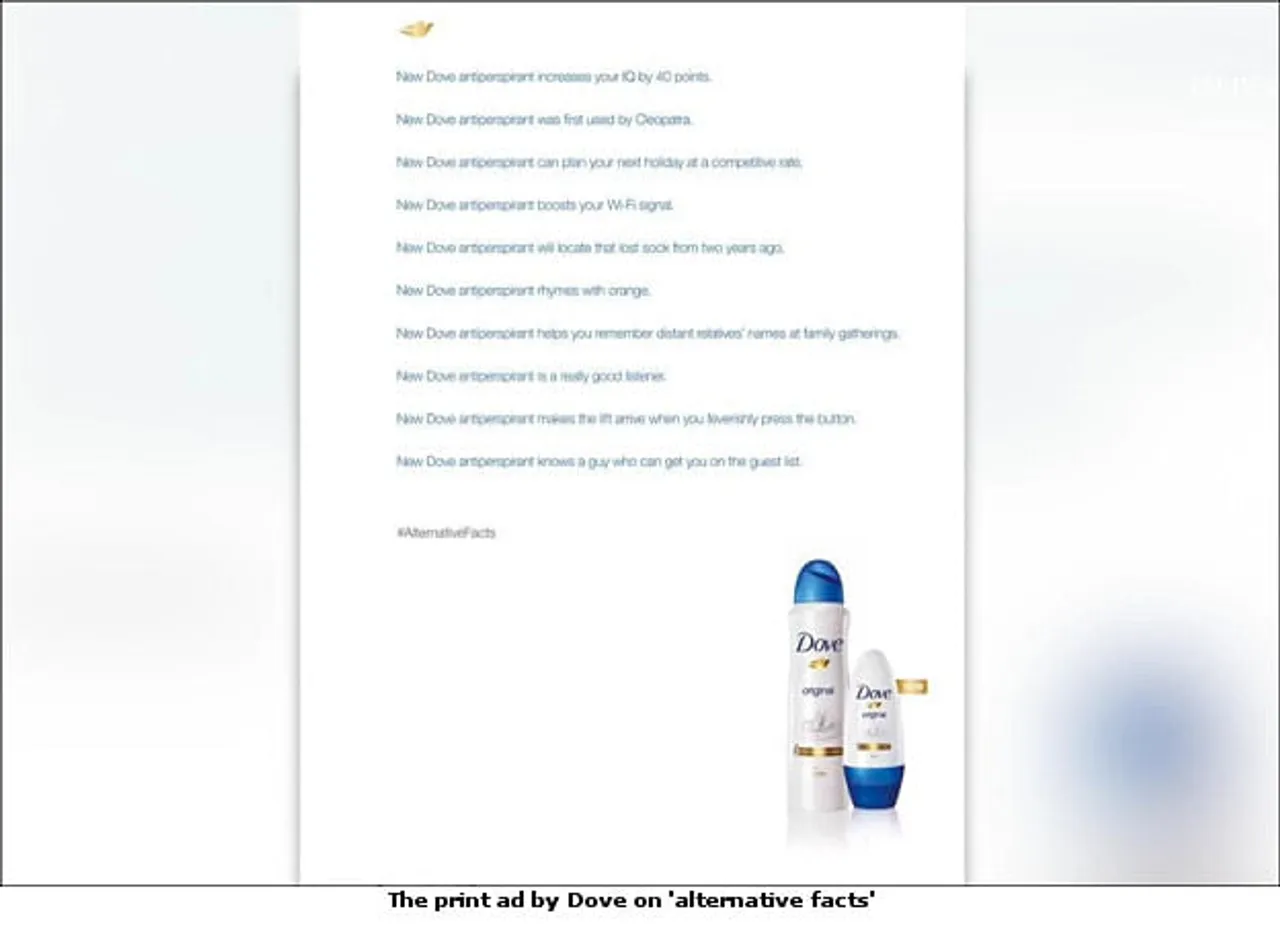 Dove ad takes a jibe at team Trump with its own 'alternative facts'