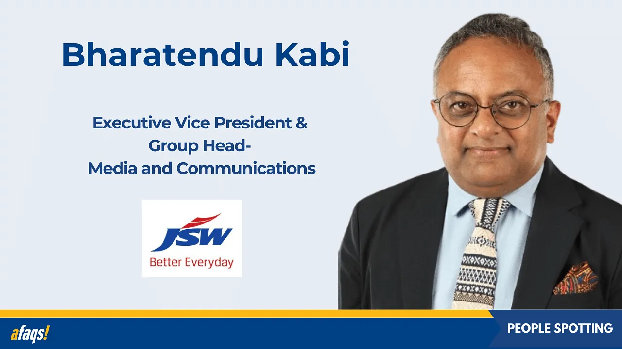 Bharatendu Kabi joins JSW as EVP & group head of media and communications