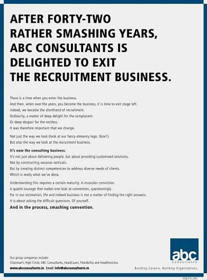 Exit recruitment business