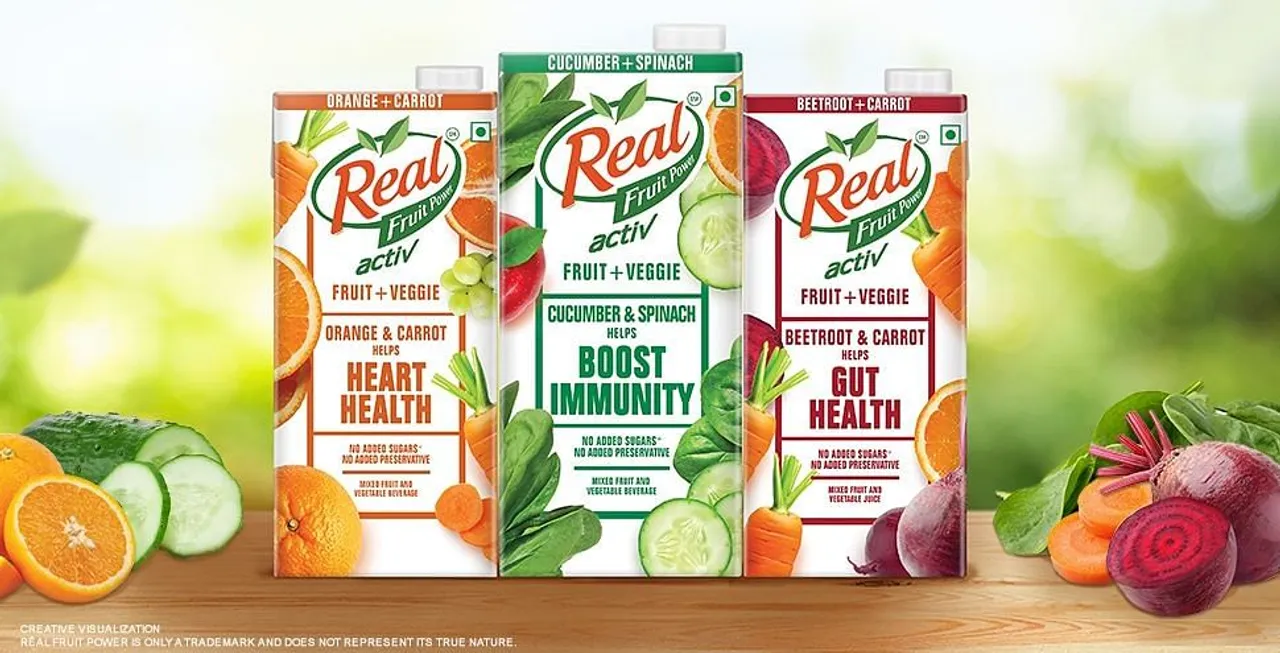 Dabur's Real Activ fruit, veggie juice cartons now say 'gut health', 'heart health', 'immunity boost'