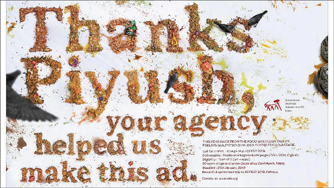 This ad is made using food wasted by agencies...