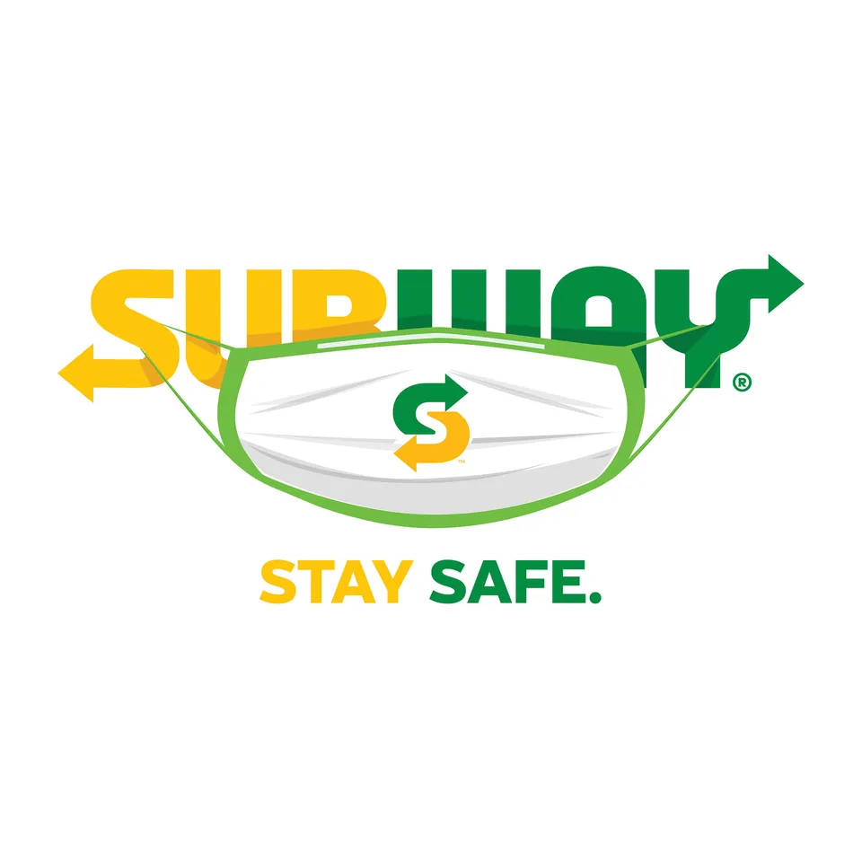 Subway India logo wears a mask to raise awareness for safety