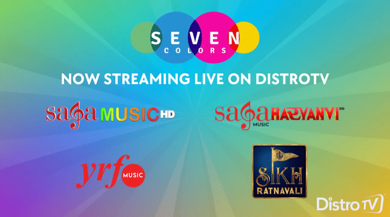 DistroTV announces the addition of 4 Indian channels from Seven Colors Broadcasting to its platform