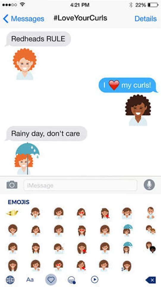 Curly hair emojis