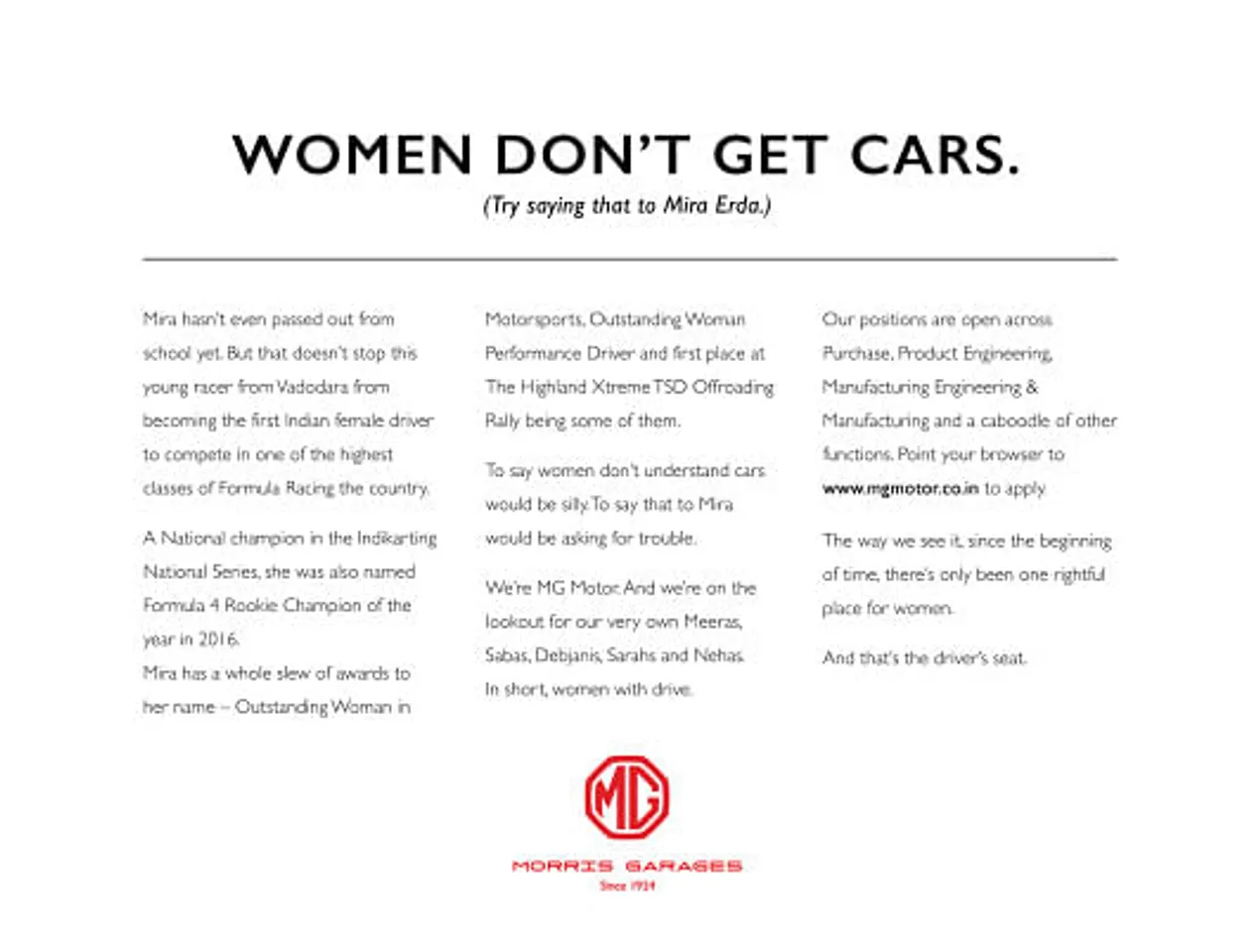 Women don't get cars