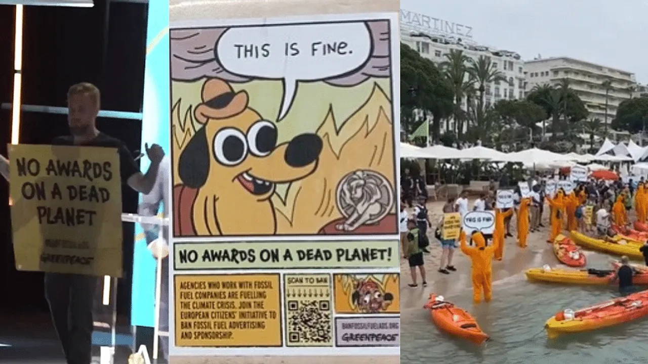 Greenpeace activists target Cannes Lions 2022, one returns his old Lions metal while a bunch storm the WPP beach