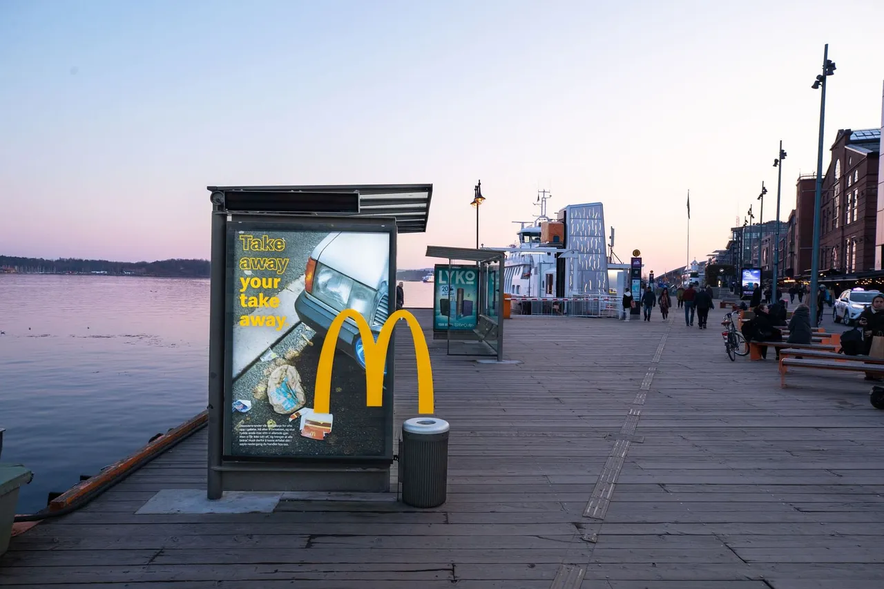 McDonald’s golden arches guide its customers to the bin