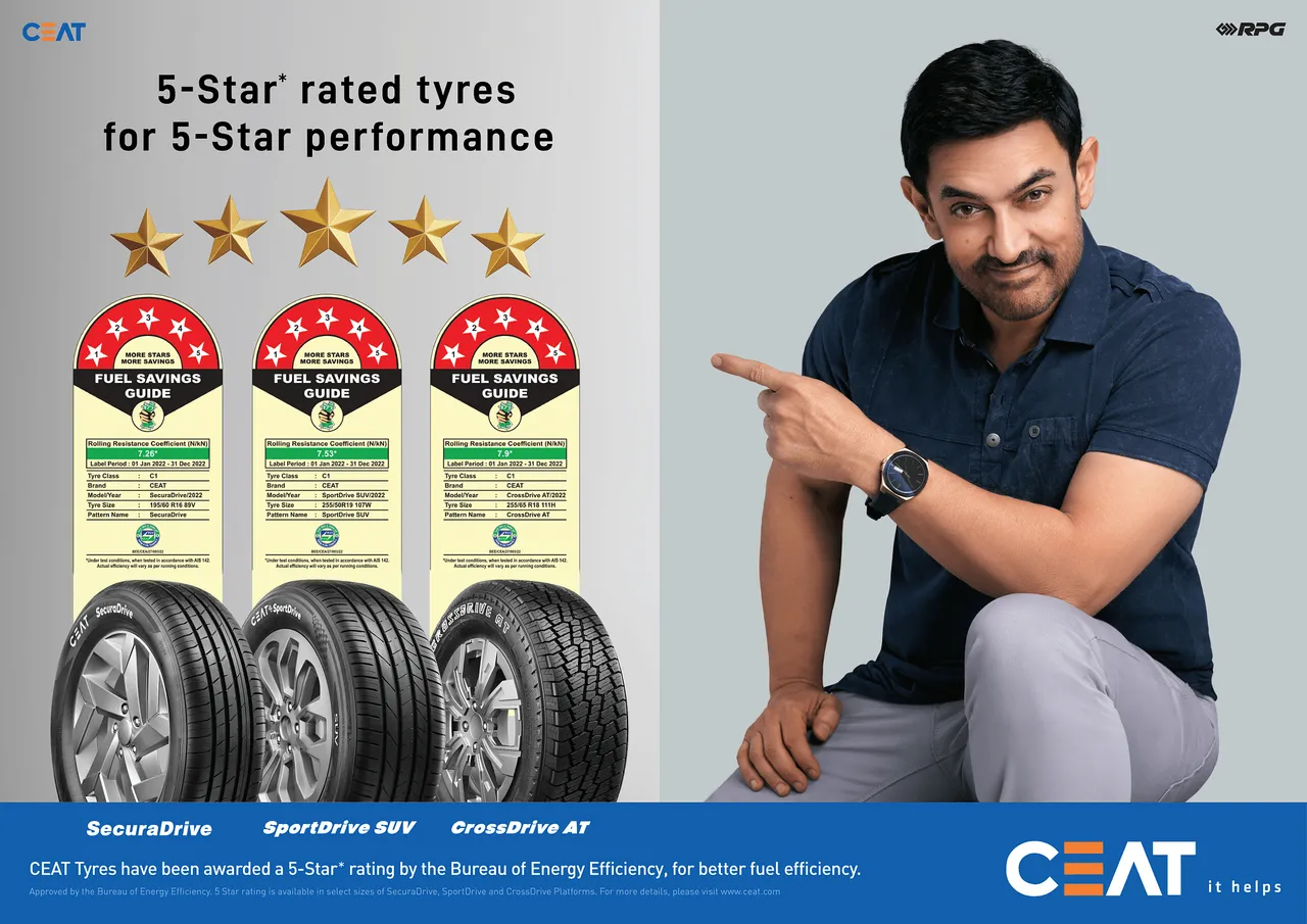 CEAT launches TVC ft. Aamir Khan showcasing the 5-star BEE ratings 
