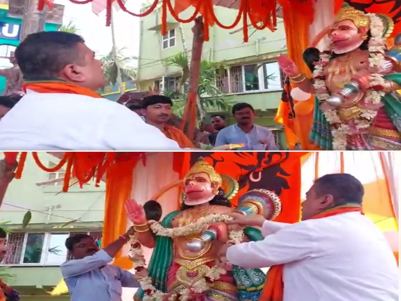 নন্দীগ্রামে হনুমান জয়ন্তীর অনুষ্ঠানে  শুভেন্দু অধিকারী