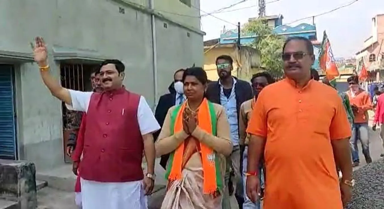 জামুরিয়ায় বিজেপি প্রার্থীর প্রচারে রাহুল সিনহা