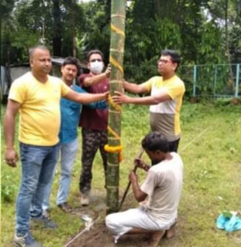 দুর্গাপূজার খুঁটিপূজো করল শিলিগুড়ির সুব্রত সংঘ ক্লাব