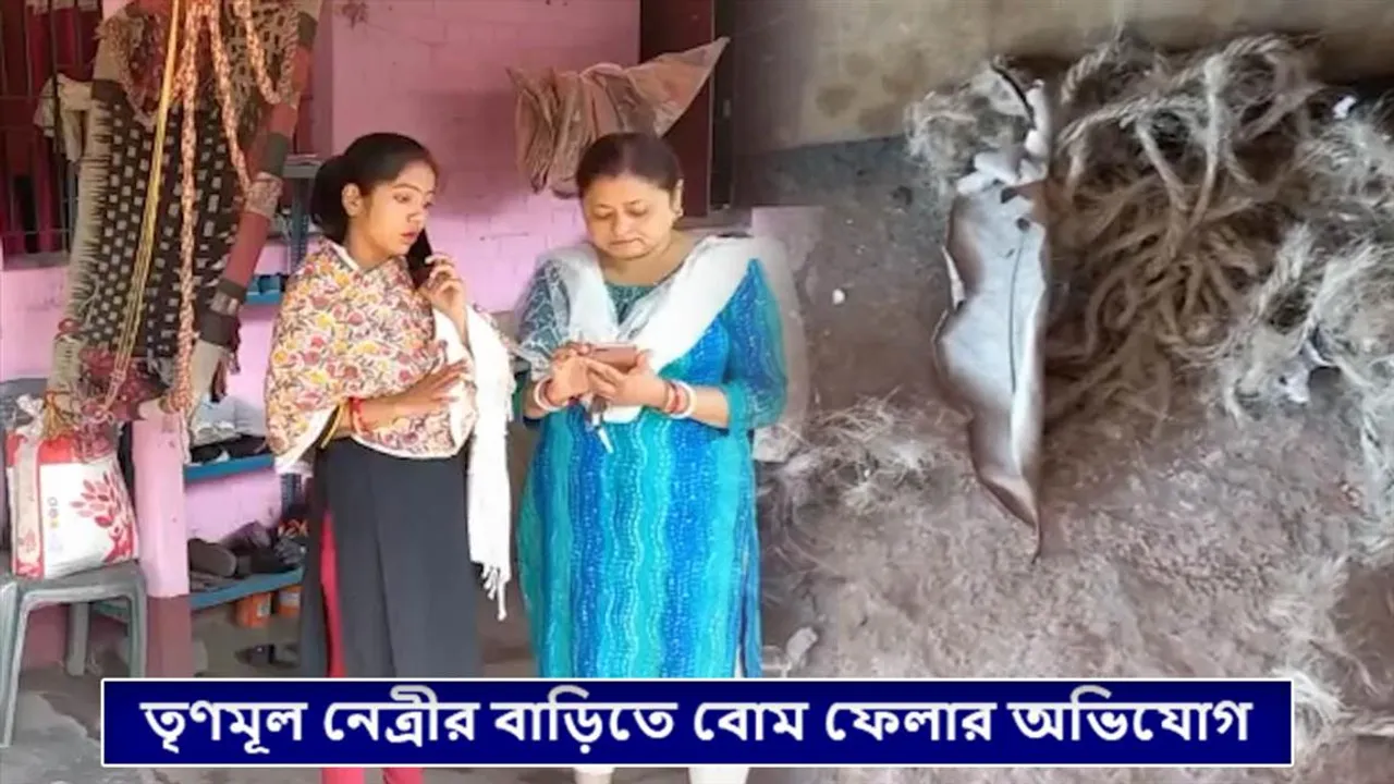 তৃণমূল নেত্রীর বাড়িতে বোম ফেলার অভিযোগ