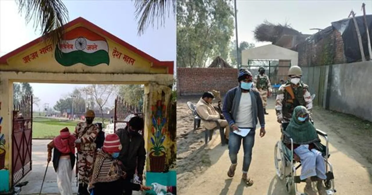 সিনিয়র সিটিজেনদের ভোট কেন্দ্রে পৌঁছে দিচ্ছেন পুলিশ কর্মীরা