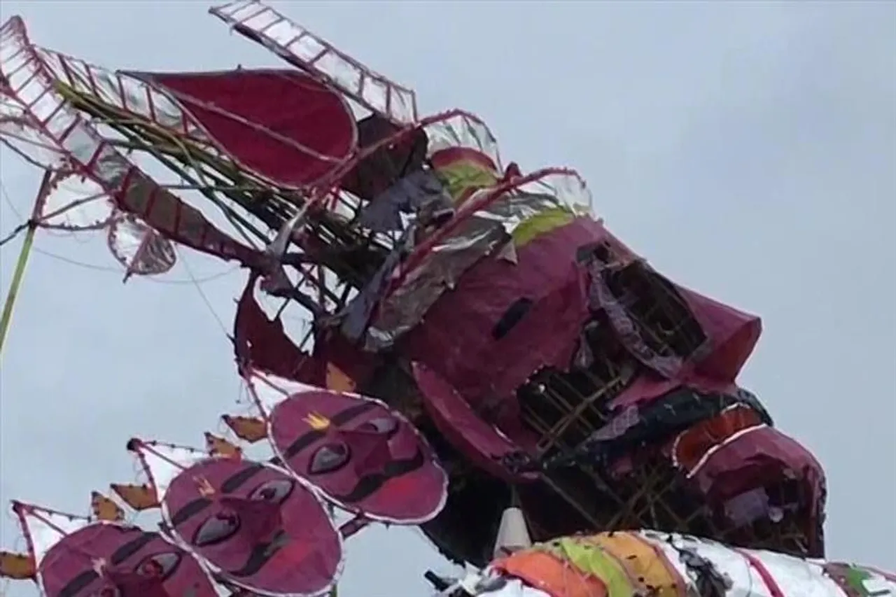 বৃষ্টির কারণে হল না রাবণ দহন