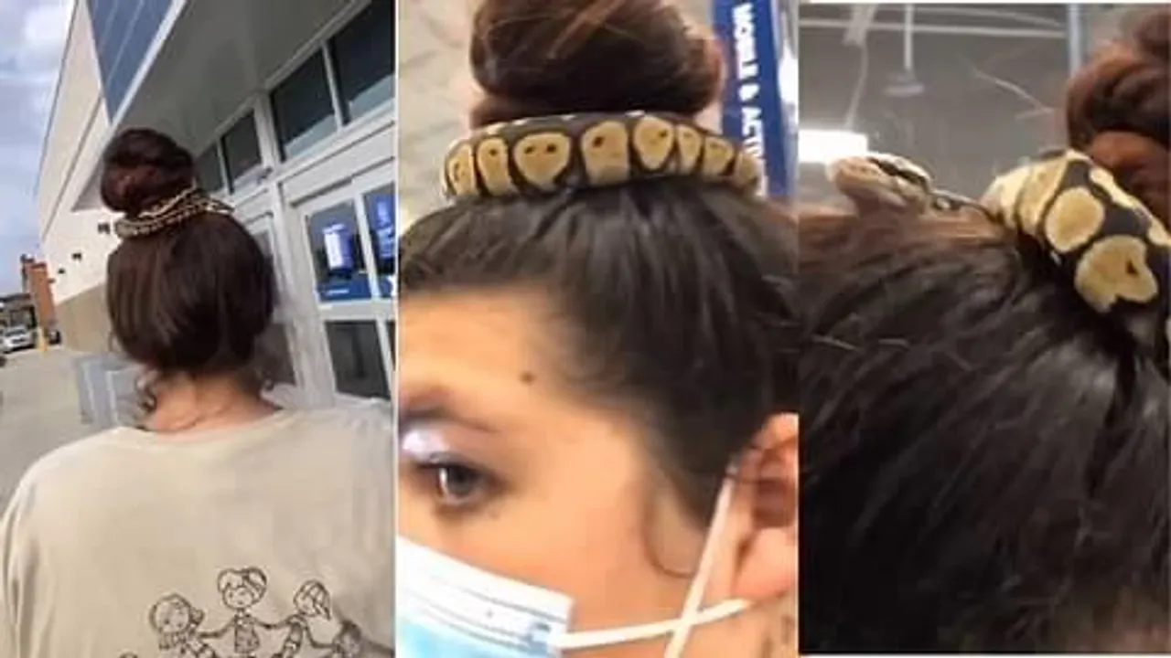 চুলে সাপ জড়িয়ে শখ পূরণ!