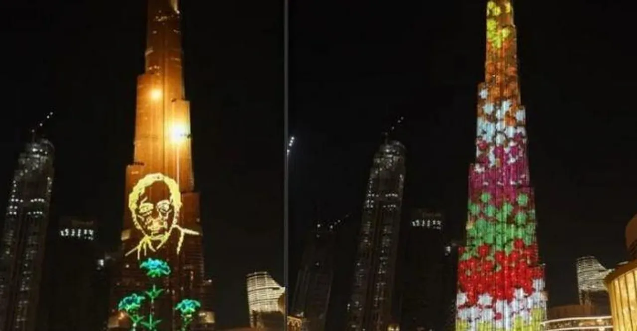 ভারতীয় উৎসবের রঙে মেতে রয়েছে বুর্জ খলিফা