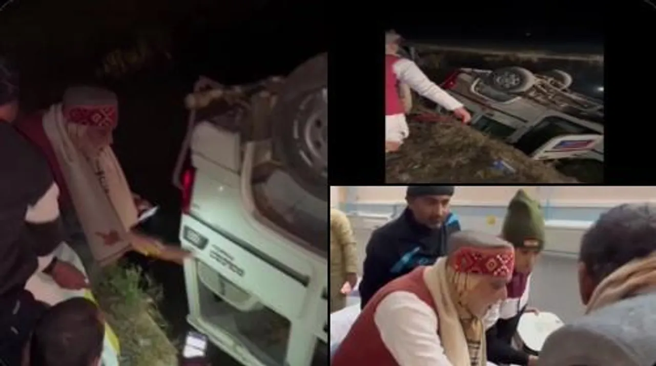 কেন্দ্রীয় মন্ত্রী অশ্বিনী চৌবের গাড়িবহর উল্টে পুলিশ আহত