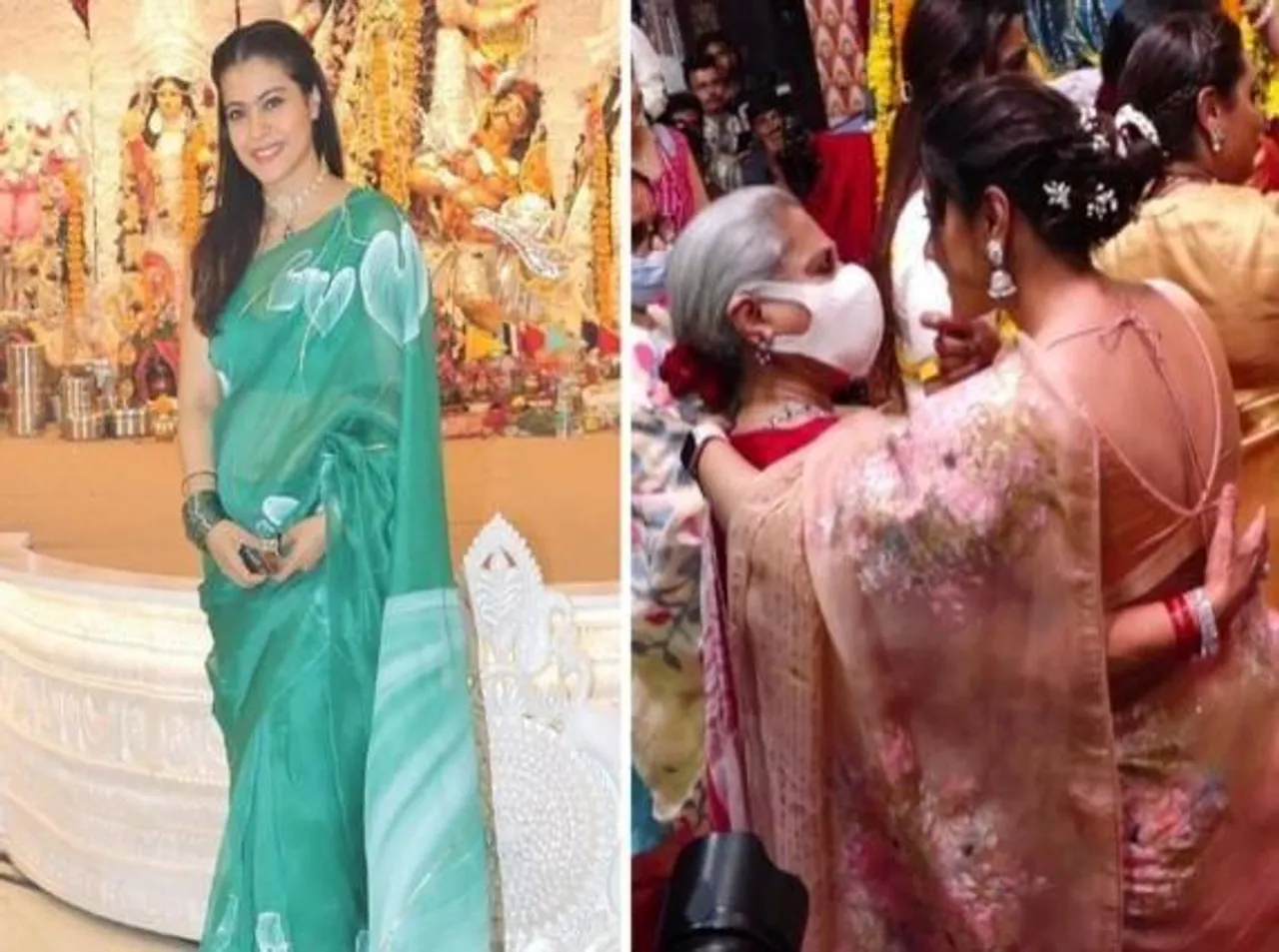 'মাস্ক নিকালনা পড়েগা' দুর্গাপূজায় মাস্ক না খোলায় জয়া বচ্চনকে টিজ করলেন কাজল