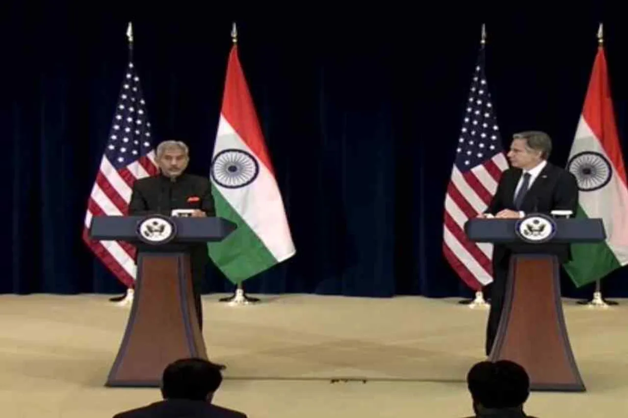 সংবাদ সম্মেলনে জয়শঙ্কর এবং অ্যান্টনি ব্লিঙ্কেন