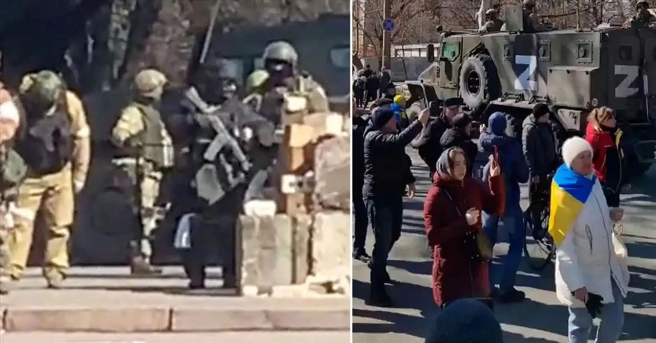 খেরসনের দক্ষিণ অঞ্চলে গুলিবিদ্ধ রাশিয়ান যোদ্ধারা