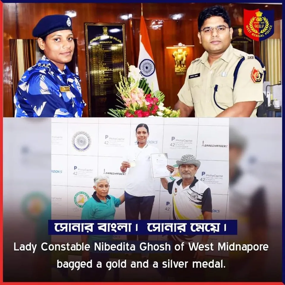 জাতীয় মাষ্টার্স অ্যাথলেটিক্স চ্যাম্পিয়নশিপে স্বর্ণ এবং রৌপ্য পদক জিতলেন নিবেদিতা ঘোষ