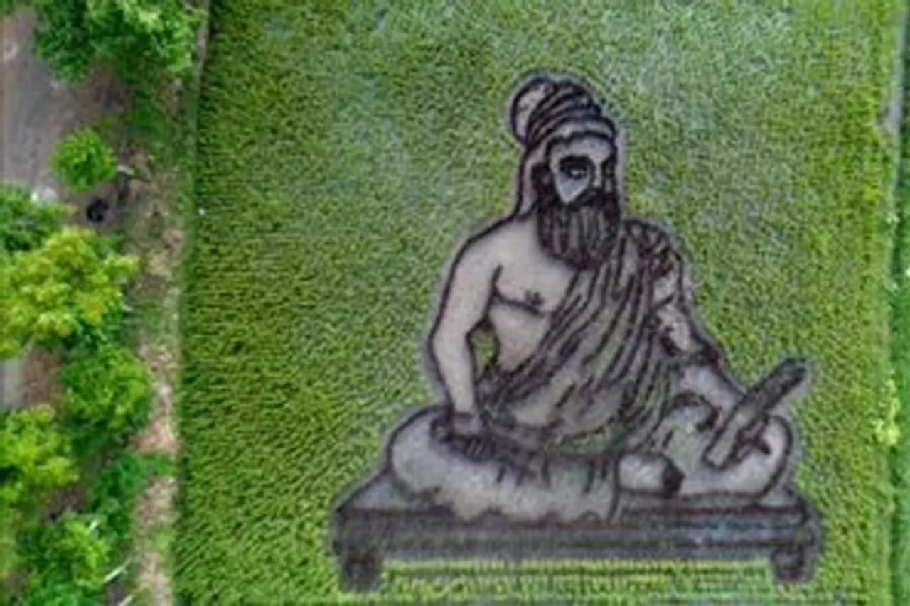 ধানের জমিতে নিখুঁত ভাবে তামিল কবির চিত্রায়ন ফুটিয়ে তুলে নজির গড়লেন চাষি