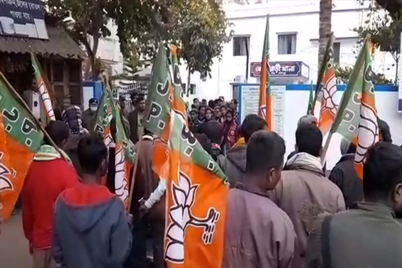 বিজেপির থানা ঘেরাও কর্মসূচিকে ঘিরে ব্যাপক চাঞ্চল্য এলাকায়